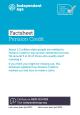 Cover of the pension credit factsheet. It is bright blue, and the title is in black text highlighted with white.